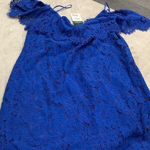 Royal Blue Lace Slip Dress